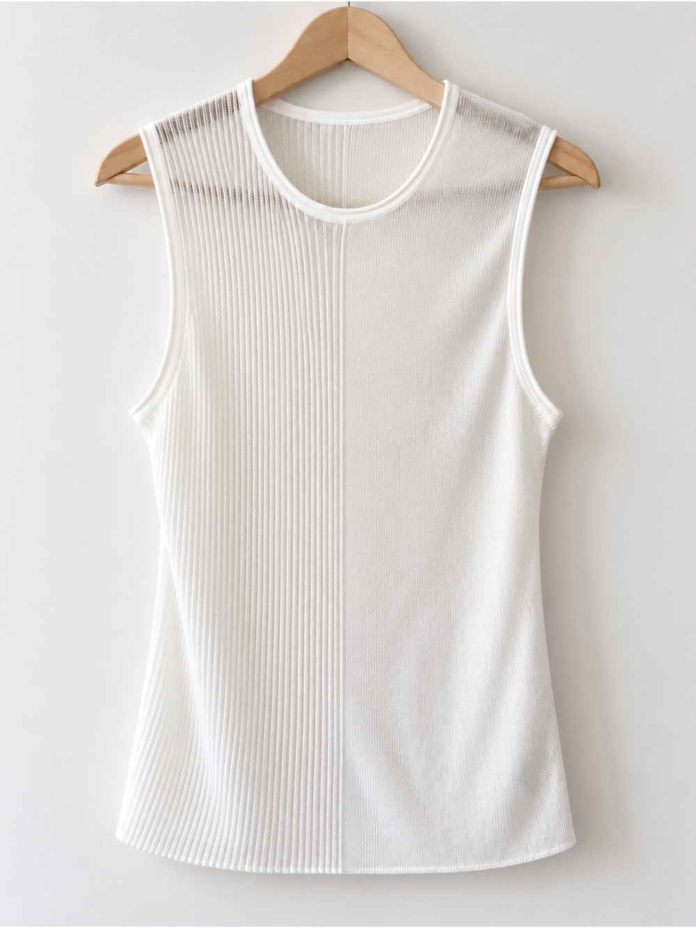 Dion Lee White Ribbed-Panel Sleeveless Tank
